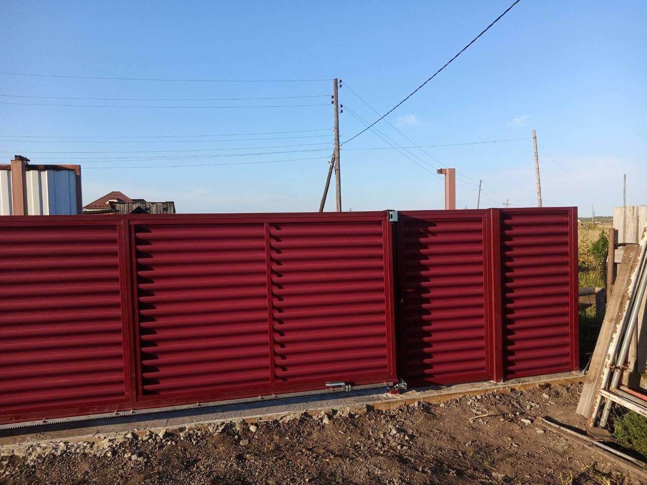 Забор-жалюзи 44м RAL3005/3005 Красное Вино двусторонний фото 2 в Переславле-Залесском