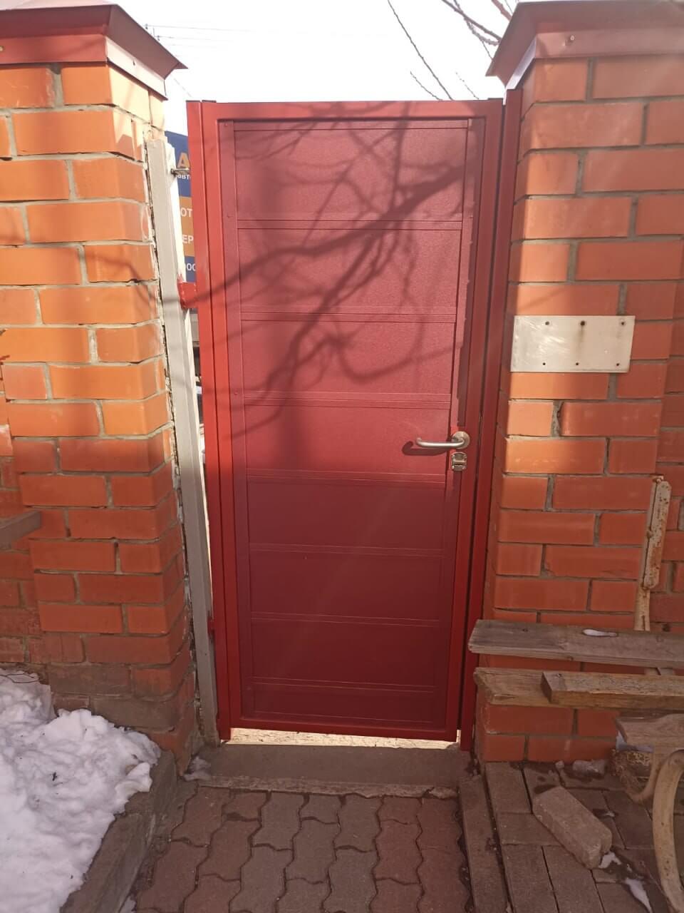 Ворота и калитка из металлопланкена 4м RAL3005 Красное Вино, Стальной Бархат фото 2 в Переславле-Залесском
