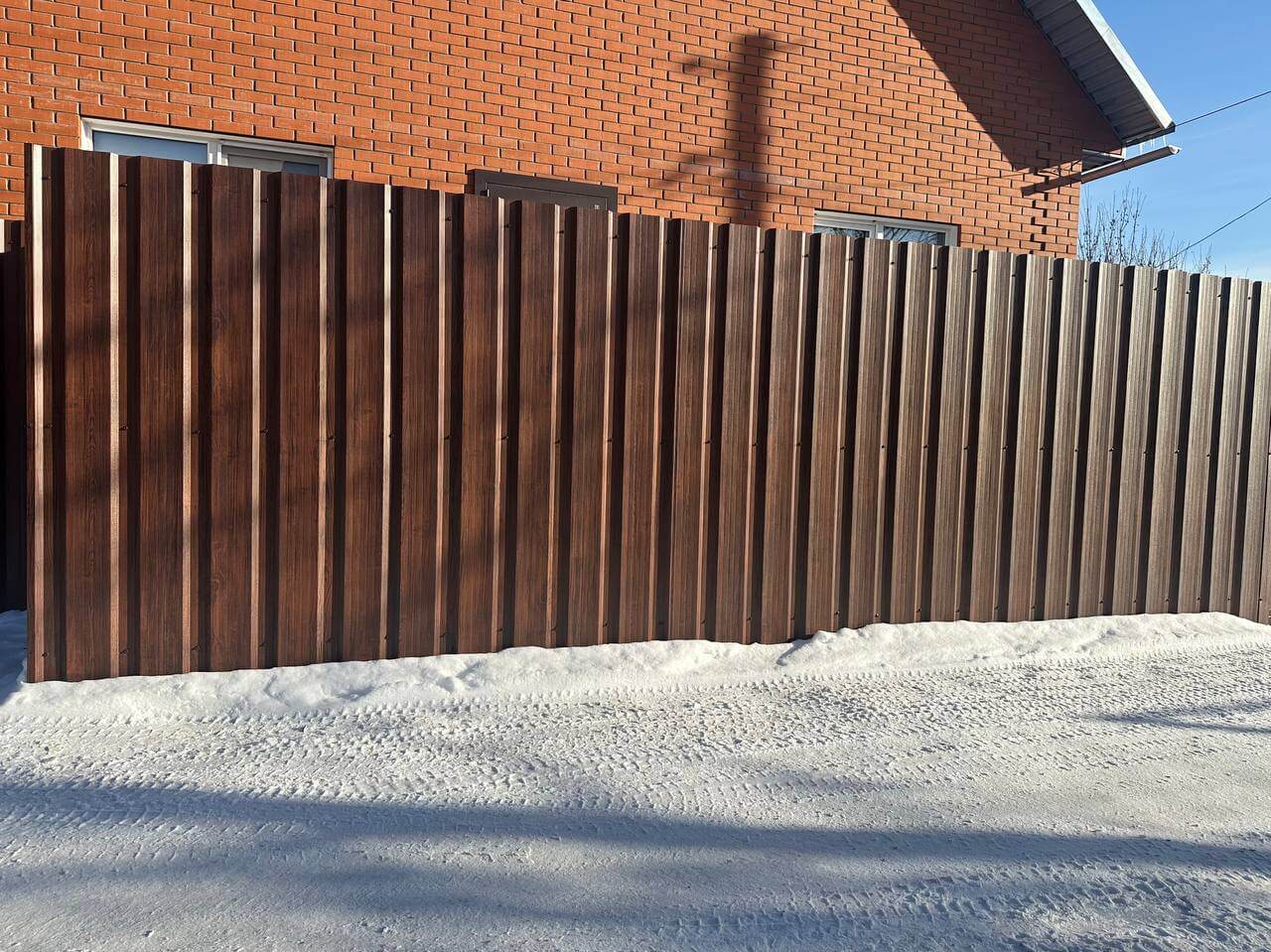 Забор из профнастила НС-21 22м Античное Дерево Принтек фото 4 в Переславле-Залесском